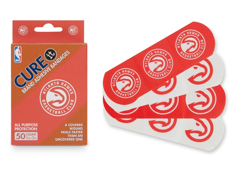 CURE IT  TRX-NBA-ATLH 10-Pack / 500ct 500ct NBA Team Adhesive Bandages  Atlanta Hawks