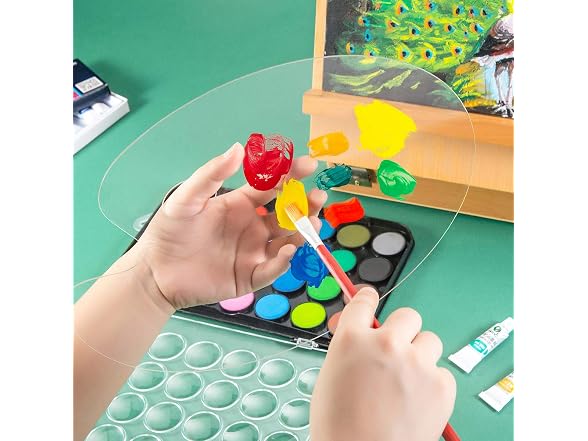 ASZKJ 2 PCS Acrylic Paint Palette with Thumb Hole