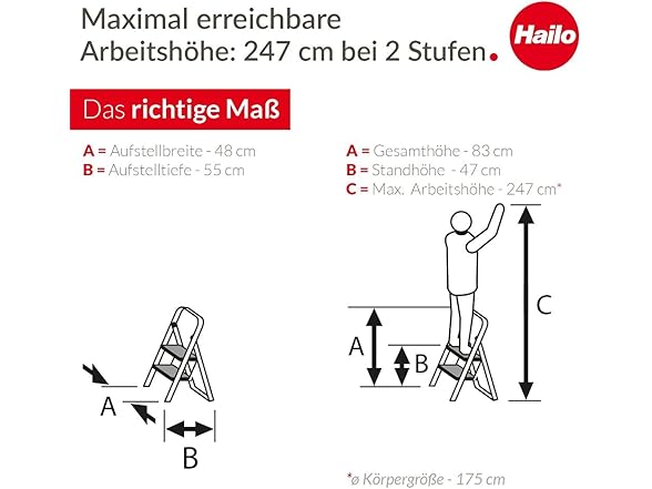 HAILO K70 StandardLine 2-Step Ladder