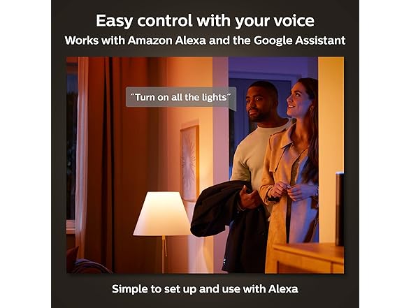 Philips Hue Smart LED A21 Bulb, White Ambiance