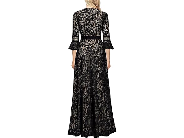Missmay Women (L) Full Lace Contrast Bell Dress