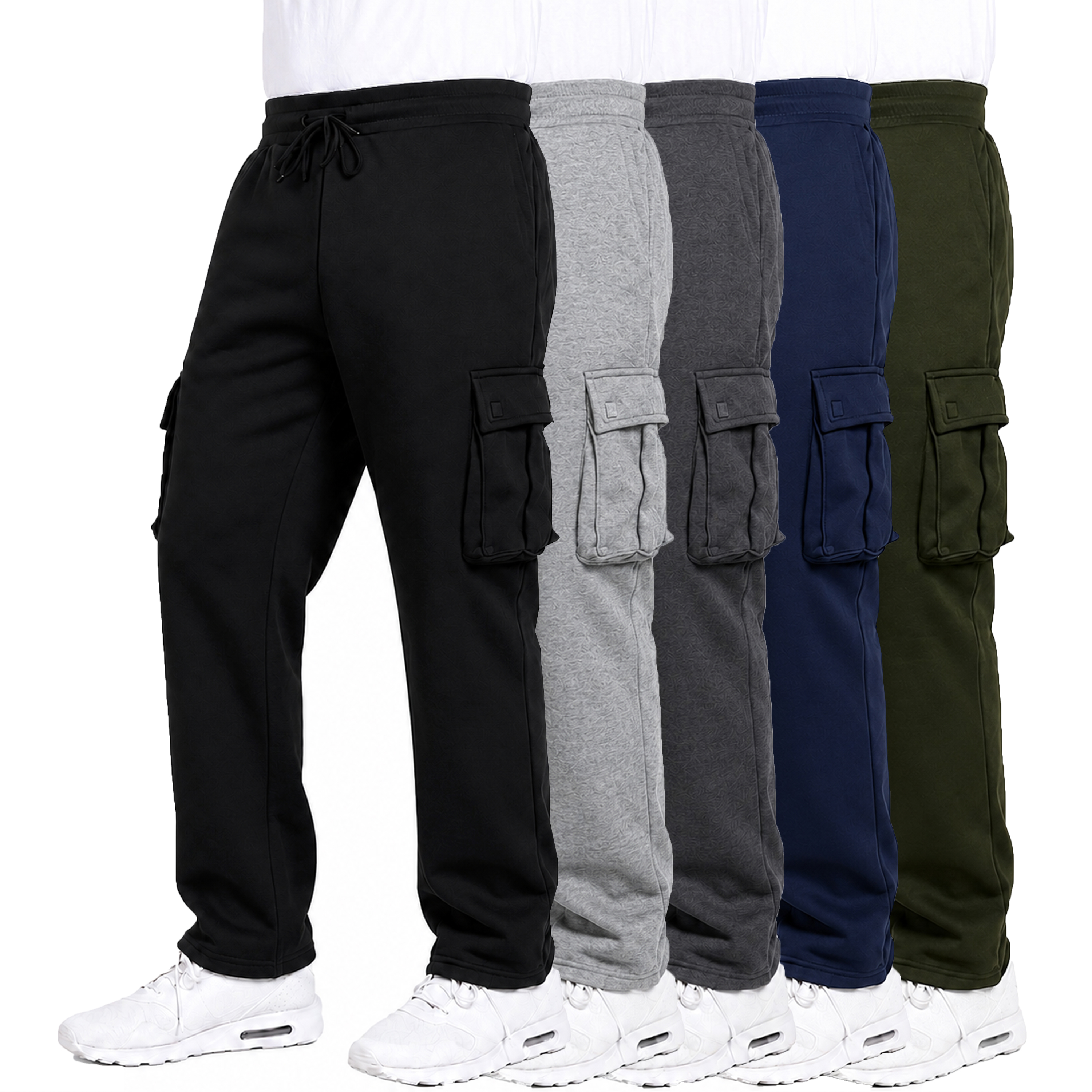 3Pk Mens Open Bottom Fleece Sweatpants - Gallery 16