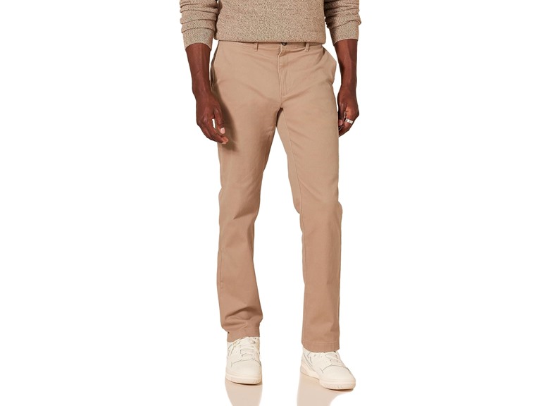Amazon Essentials Men's Slim-Fit Casual Stretch Chino Pant, Dark Khaki Brown, 34W x 33L
