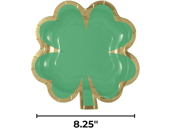 Unique Charming Shamrock-Shaped Paper Plates (Pack of 8)