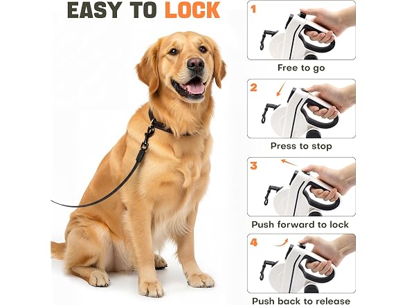 Retractable Dog Leash with LED Light