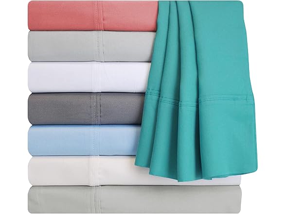 Superior Cotton Blend, Wrinkle Resistant 2Pc Pillowcase Set