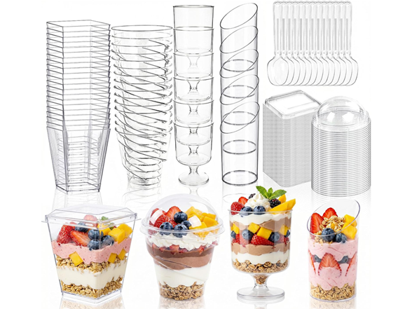 WELLIFE Dessert Cups W/ Lids and Spoons