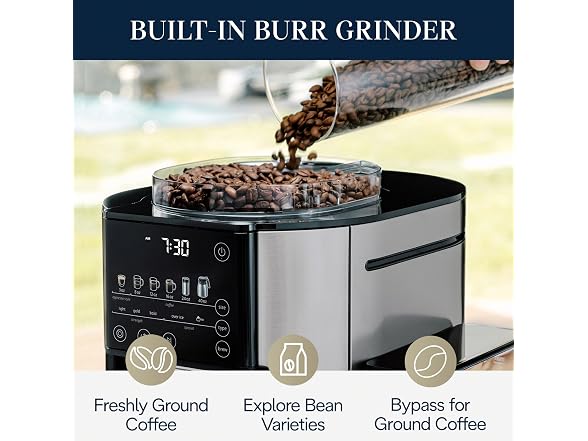 De'Longhi TrueBrew Drip Coffee Maker, Built-In Grinder