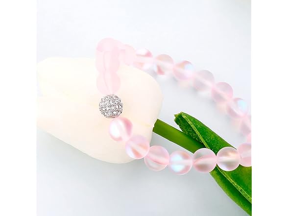 Mystic Mermaid Glass Bracelet Pink 8MM