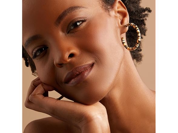 Alex and Ani Beaded Hoop Earrings, Natural