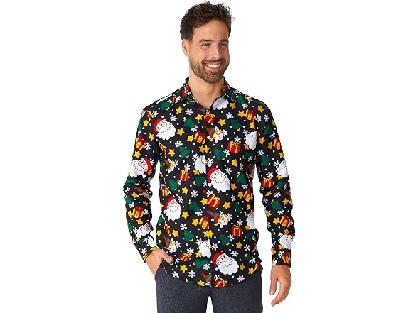 Suitmeister Men (L) Christmas Dress Shirt