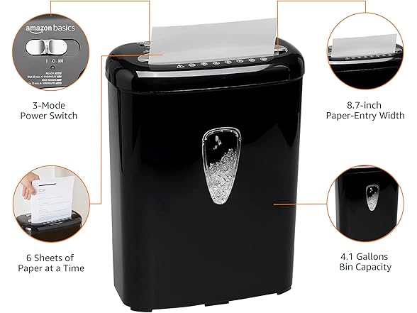 Amazon Basics 6 Sheet High Security Micro Cut