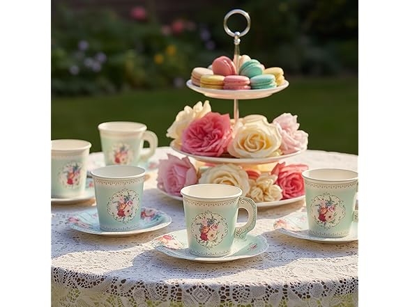 Fun Express Truly Scrumptious Paper Tea Cup Set - 3' | Pack of 12
