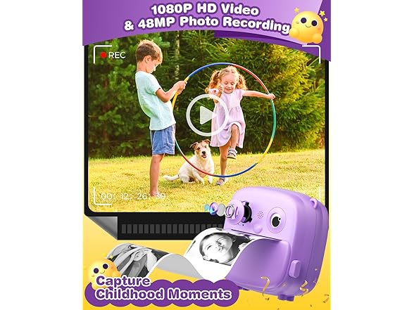 Ploomen Kids Instant Print Camera
