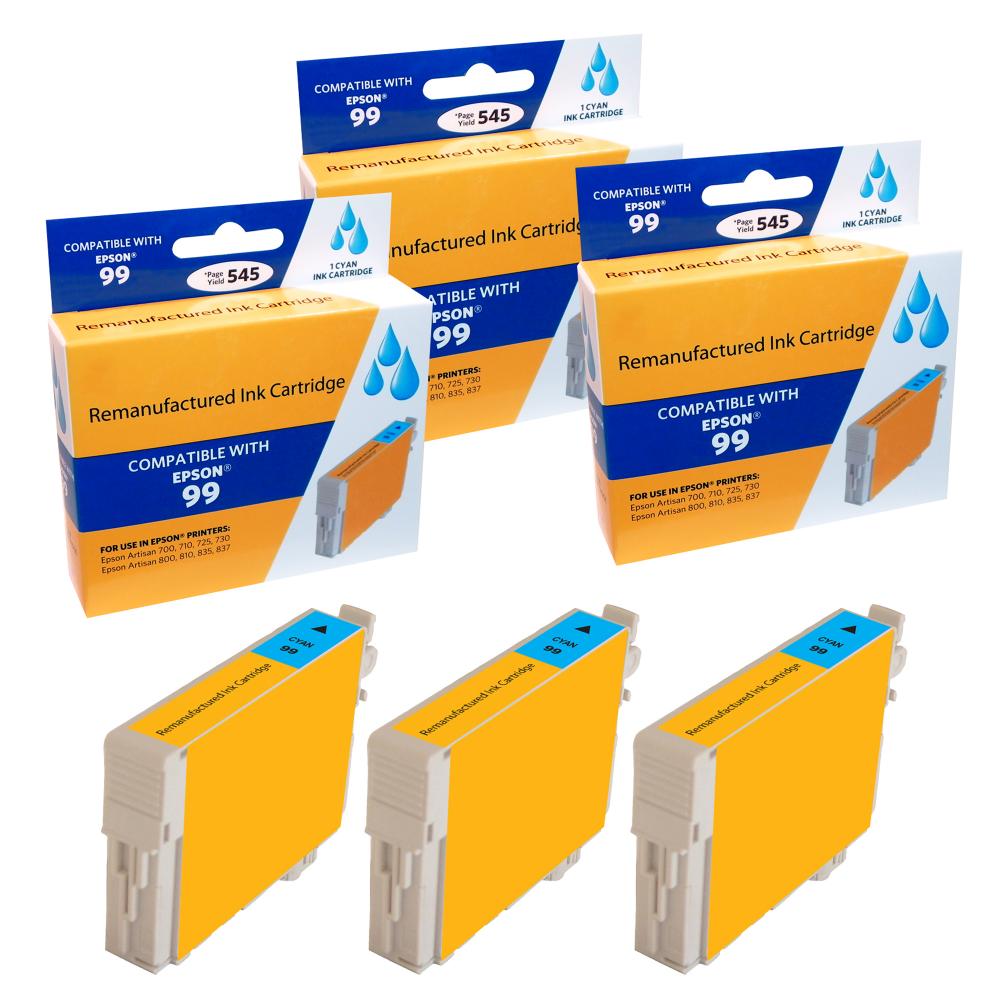Compatible Epson 99 Cyan Ink Cartridge (3 Pack) - Gallery 2