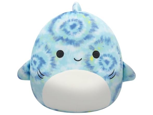 Squishmallows Original 8-Inch Luther Blue Tie-Dye Tiger Shark