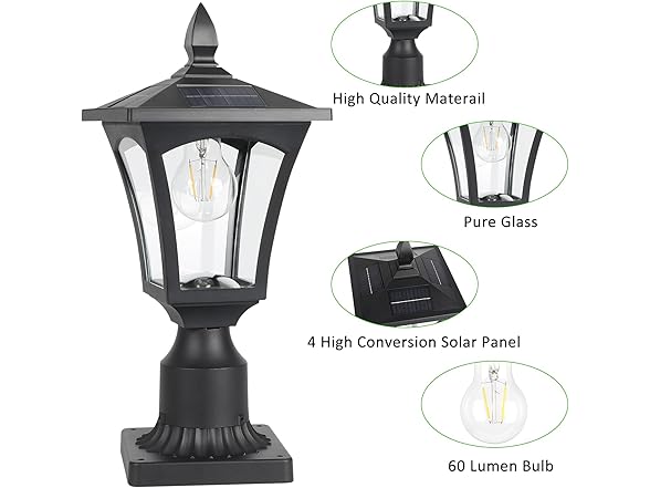Suponar Solar Lamp Post Light | Cool White