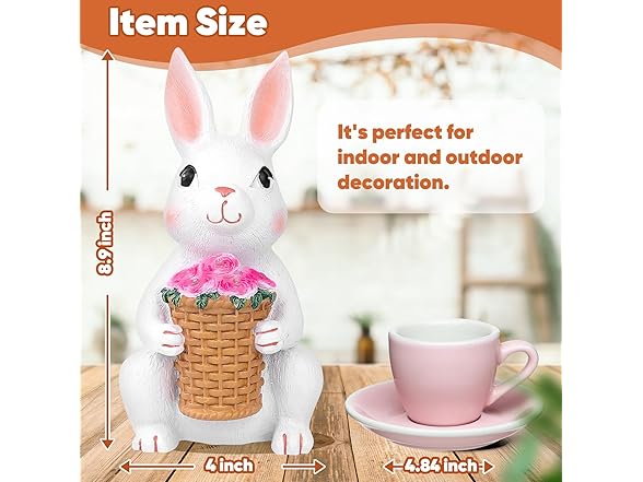 Brightever Solar Powered Garden Bunny Statue