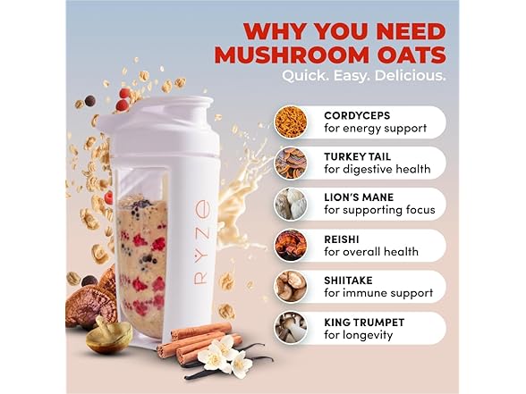 7PK RYZE SUPERFOODS Mushroom Protein Oats