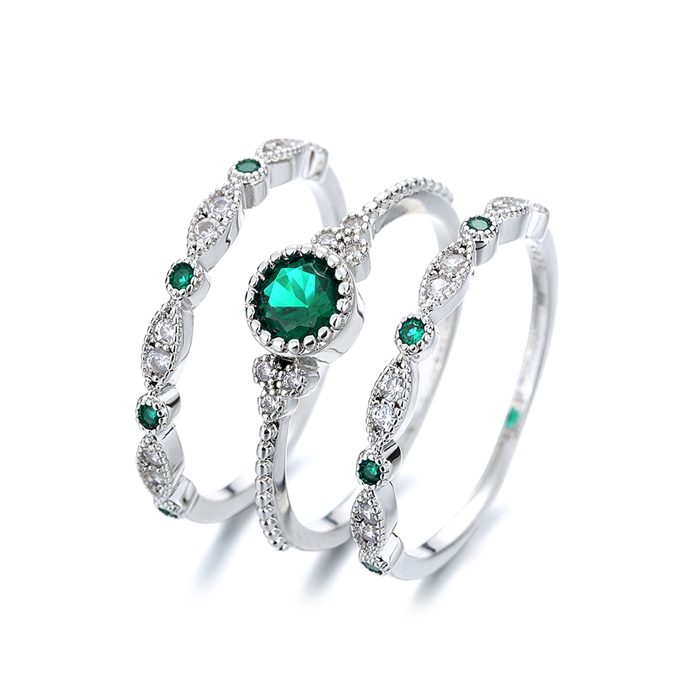 Bezel French Miligrain Ring Set - Gallery 6