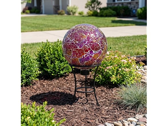 Sunnydaze 10" Pearl Pink Crackled Globe