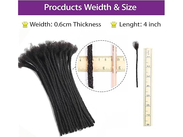 Loceast 6 Inch 0.2cm Width Loc Extension