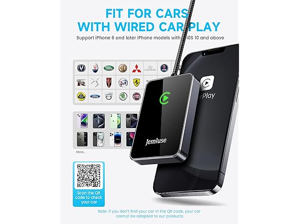 Jemluse Wireless CarPlay Adapter for iPhone
