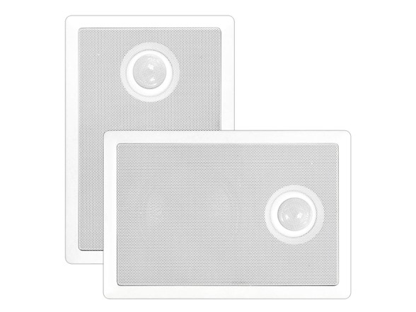 TDX 6.5" 2-Way In-Ceiling / In-Wall Speakers – Pair – White Flush Mount – 60W RMS, 120W Max – Home Theater Surround Sound – TDX-CE65