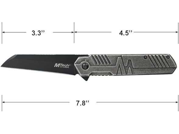 7.8" Folding Knife Black Blade Steel