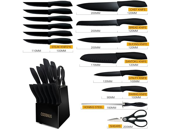 COOSNUG Knife Sets for Kitchen