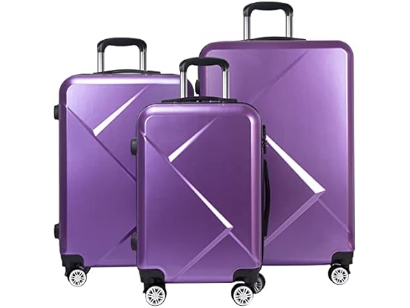 Tiktun Luggage Set 3pc Purple