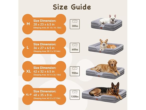 NAPWAYS Orthopedic XL Dog Bed Extra Large