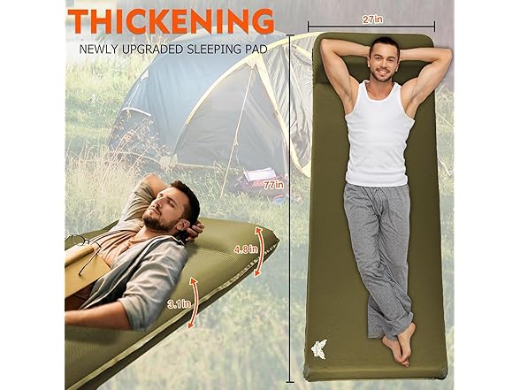 Self Inflating Sleeping Pad, 3.1"