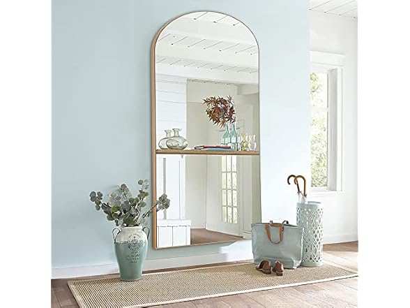 Trvone Arched Gold Mirror, 71"x28"