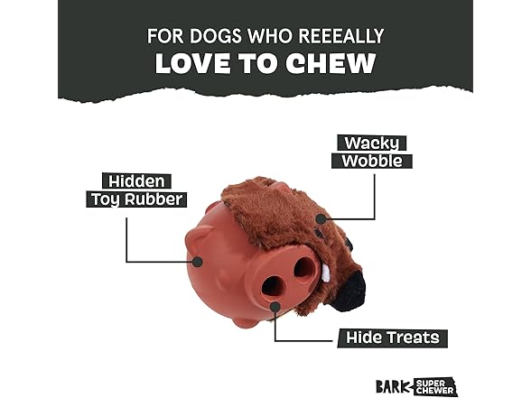 BARK Wild Borris Super Chewer Dog Toy Small