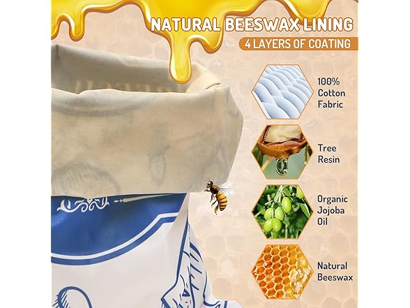 TISEMENT 2-Pack Beeswax Bread Bags for Homemade Bread