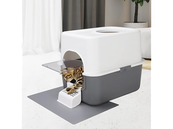 RIZZARI Large Cat Litter Box,Portable Cat Litter Box