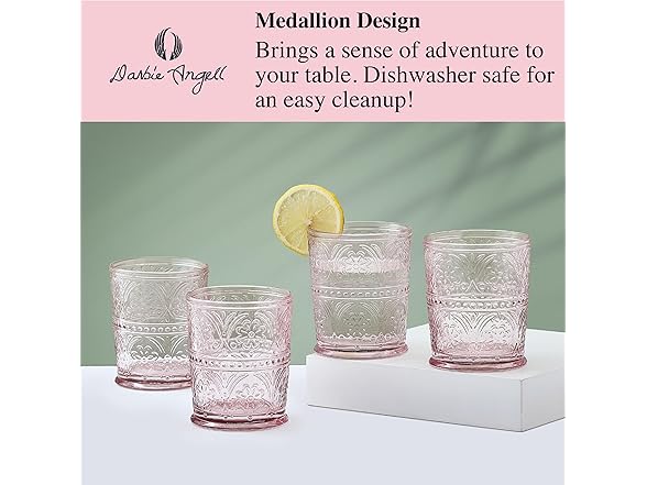 Darbie Angell Wanderlust Set of 4 Double Old Fashioned Blush Pink