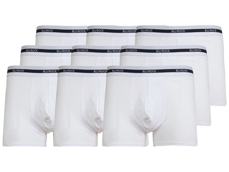 BLU ROCK WC-----J/MBB-565 / WH-WH-WH / S Small Mens Cotton Flex Stretch Boxer Briefs White x9