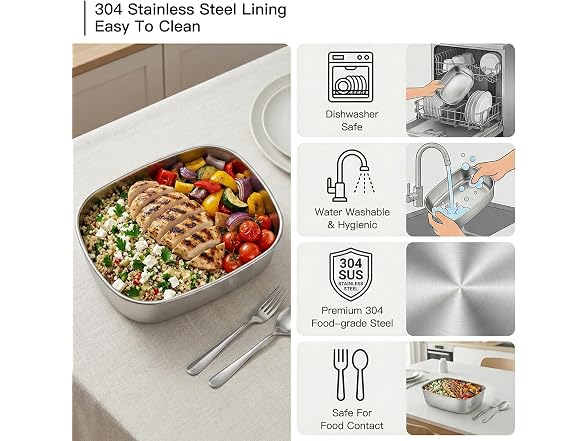 MEGAWISE Electric Lunch Box 1.5L, 3-in-1 Food Warmer