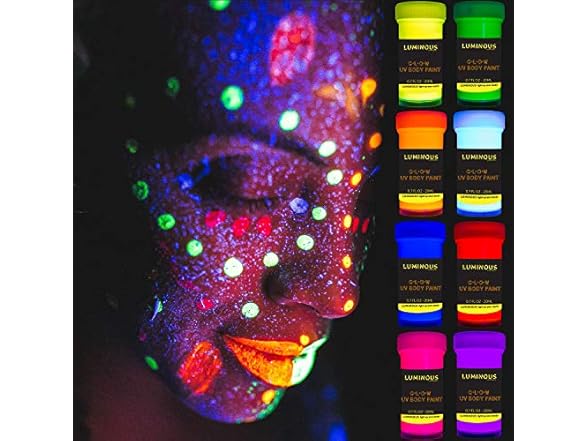 2-Pack Luminous UV Neon Body Paint Set