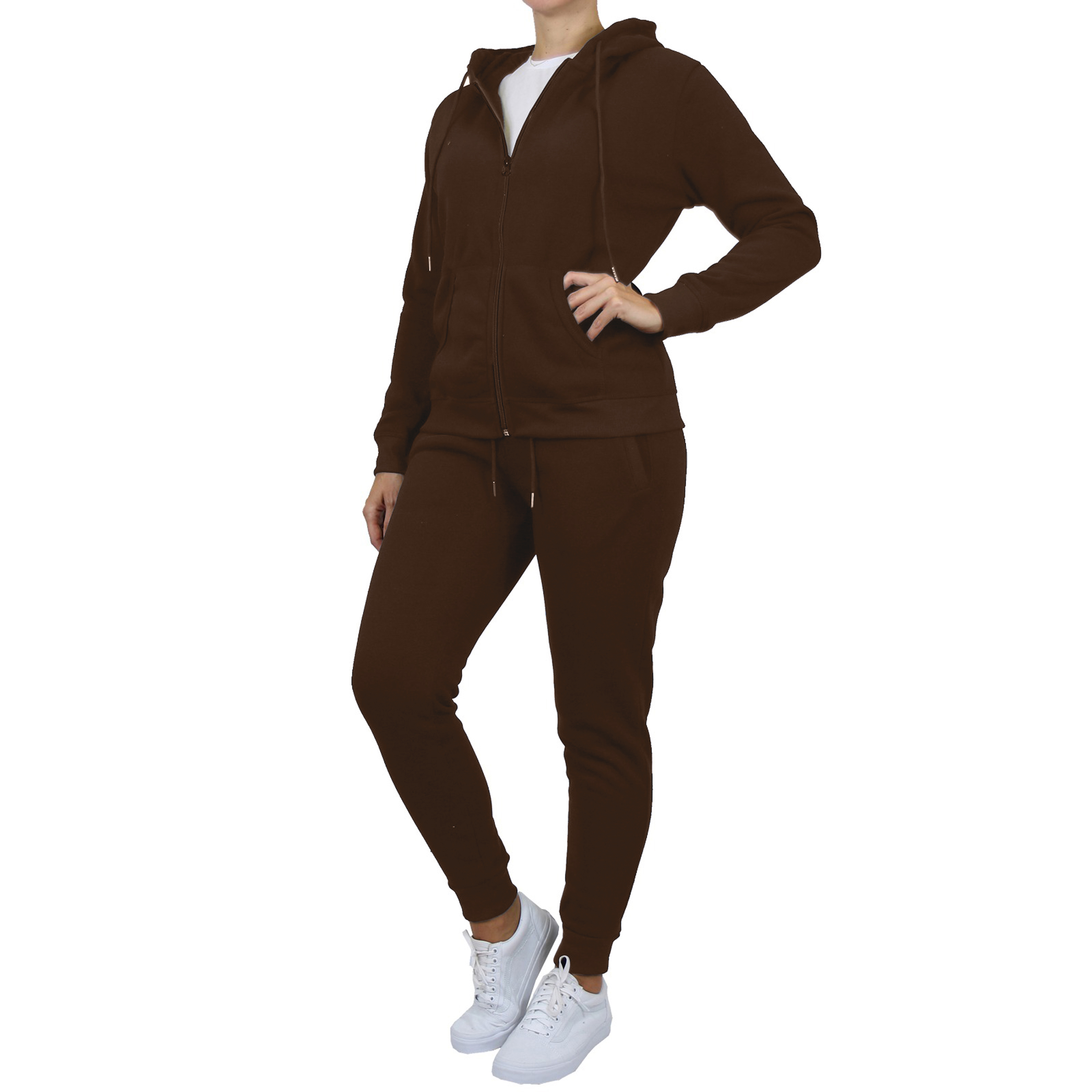 Womens Fleece-Lined Zip Hoodie & Jogger Set - Gallery 27