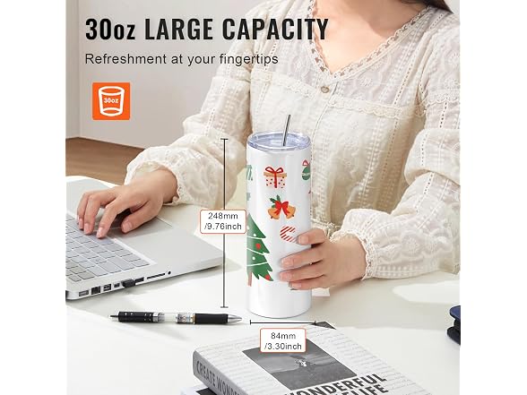 VEVOR 8 Pack Sublimation Tumblers 20 Oz