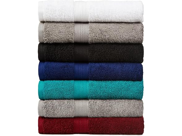 Amazon Basics 6-Piece Oversized Fade-Resistant Towel Set