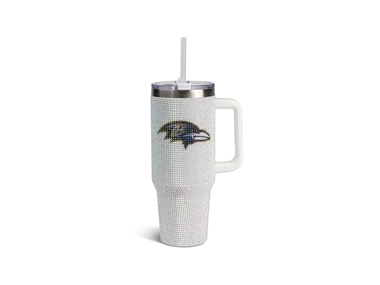 RAVENS White Bling Tumbler (40oz)