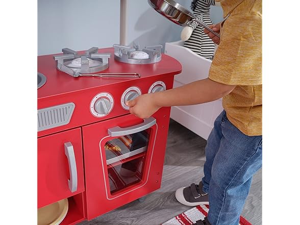KidKraft Red Vintage Wooden Play Kitchen