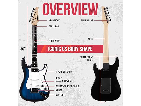 LyxPro CS 30 Electric Guitar Kit