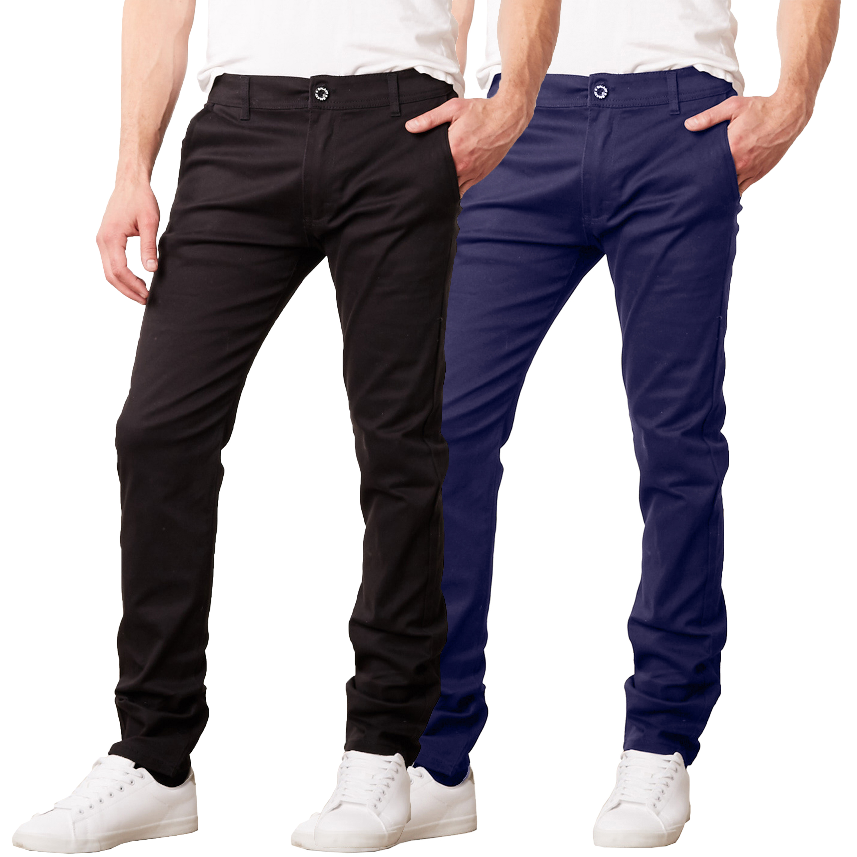 1Pk Or 2Pk Mens Flat Front Chino Pants - Gallery 15