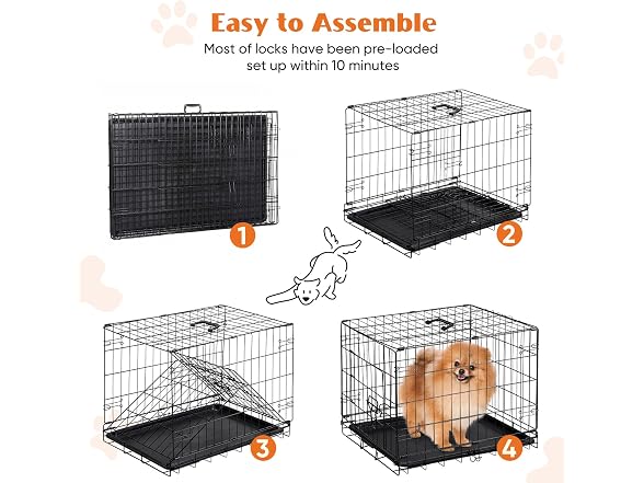Sweetcrispy Dog Crate, 18 Inch Small Dog Cage