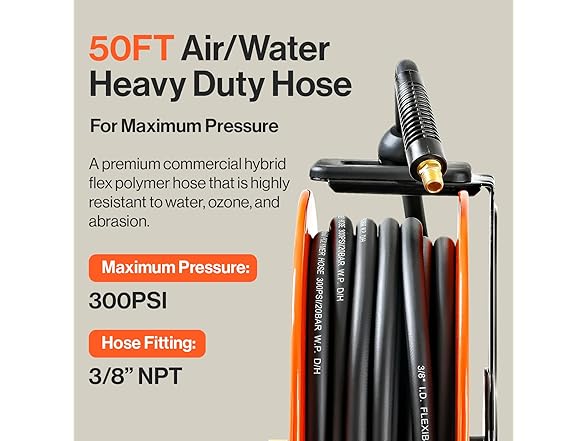 SuperHandy Air Hose Reel 3/8" x 50' 300PSI